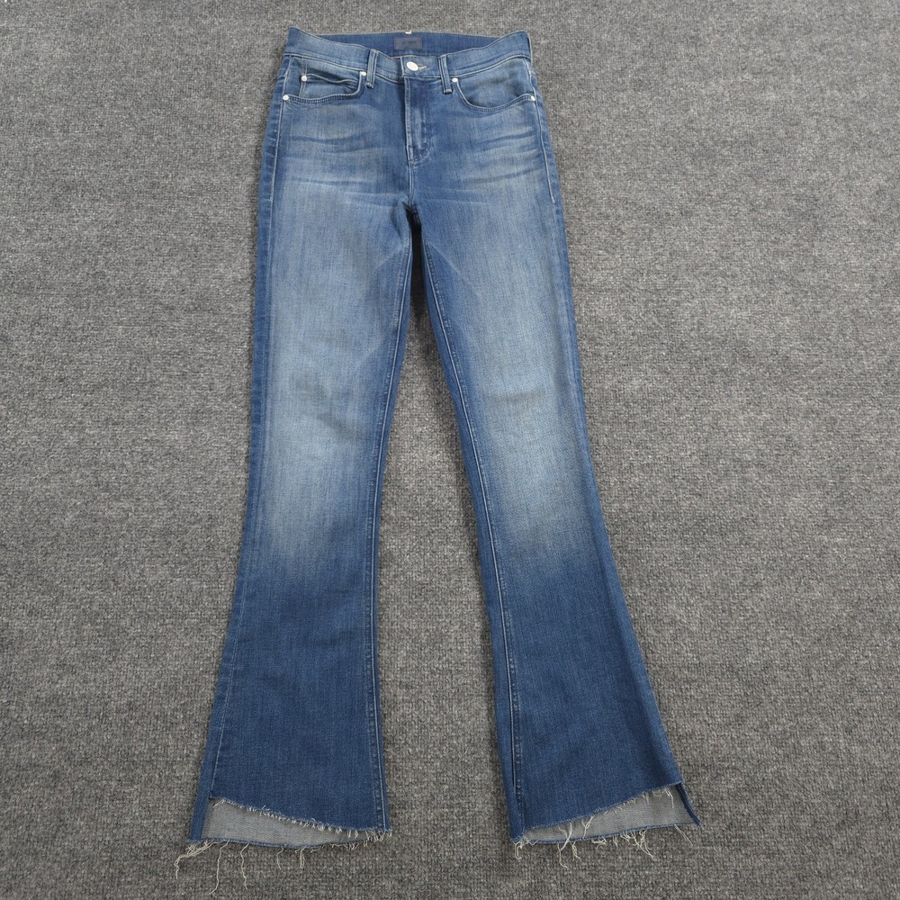 Mother Jeans Womens 25 Blue The Runaway Step Fray A Night In Havana Denim